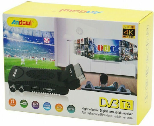 Andowl QY-H02 Ψηφιακός Δέκτης Mpeg-4 HD (720p) Σύνδεσεις SCART / HDMI / USB