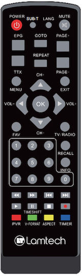 Lamtech LAM020915 LAM020915 Ψηφιακός Δέκτης Mpeg-4 Full HD (1080p) με Λειτουργία PVR (Εγγραφή σε USB) Σύνδεσεις SCART / HDMI / USB