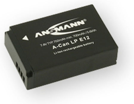 Ansmann Kamera Batterie A-Can LP-E12 1400-0045 Lithium-Ionen (Li-Ion) Kompatibel mit Canon