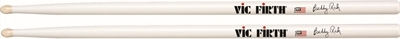 Vic Firth Hickory Μπαγκέτες Ντραμς Signature Series Buddy Rich Blended 5A με Σχήμα Μύτης Barrel σε Λευκό Χρώμα