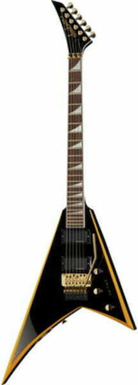 Jackson X Series Rhoads with Yellow Bevels Електрическа Китара Flying V с HH Конфигурация на Пикапите Черно