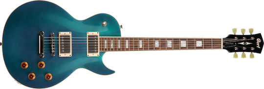 Cort CR200 Elektrische Gitarre Einfacher Schnitt mit HH Tonabnehmerkonfiguration Flip Blue