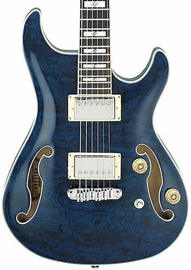 Ibanez AWD83 Chitară Electrică ES cu HH Configurație Doze Transparent Blue