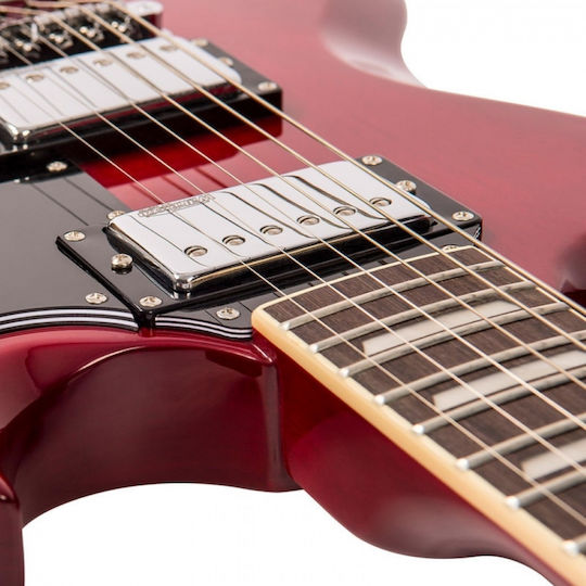 Vintage VS6 ReIssued Chitară Electrică cu HH Configurație Doze Cherry Red