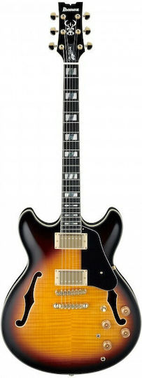 Ibanez JSM10-VYS Ηλεκτρική Κιθάρα Semiacoustic με HH Διάταξη Μαγνητών Vintage Yellow Sunburst με Θήκη