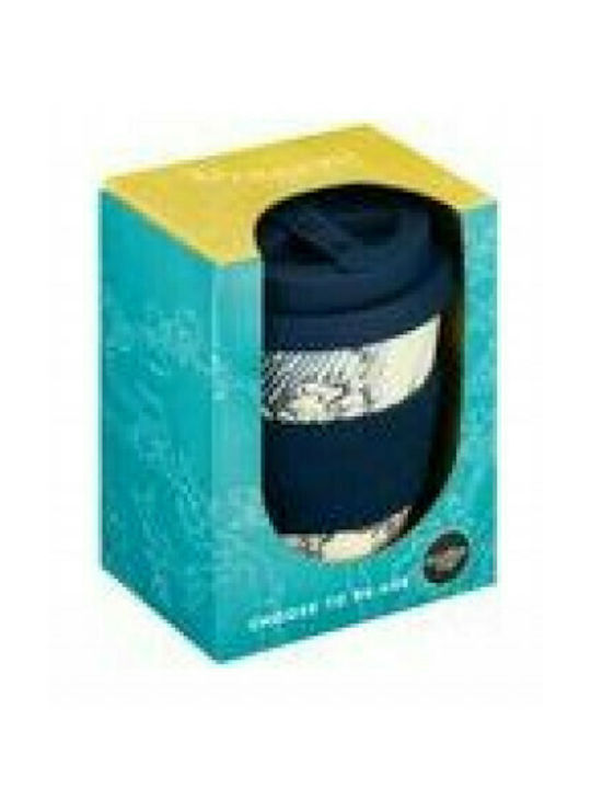 Ecoffee Cup Van Gogh Old Vineyard Tasse Bamboo mit Deckel Blue 350ml 1Stück