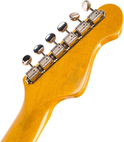 Vintage V6M ReIssued Ηλεκτρική Κιθάρα για Αριστερόχειρες ST Style με SSS Διάταξη Μαγνητών Sunburst