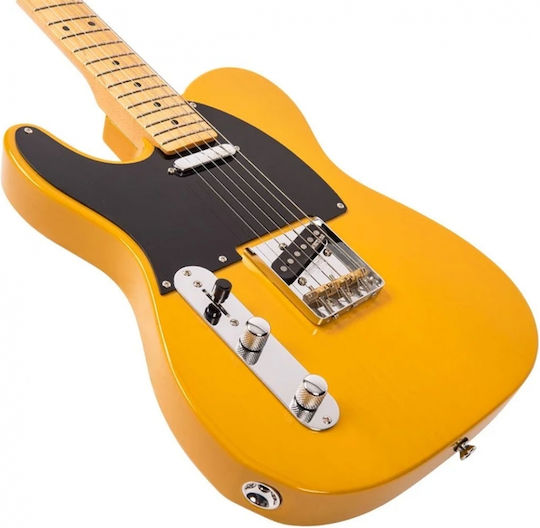 Vintage V52 ReIssued Ηλεκτρική Κιθάρα για Αριστερόχειρες T Style με SS Διάταξη Μαγνητών Butterscotch