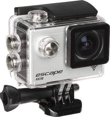 KitVision Escape 4KW Action Camera 4K Ultra HD Υποβρύχια (με Θήκη) με WiFi Λευκή με Οθόνη 2.0"