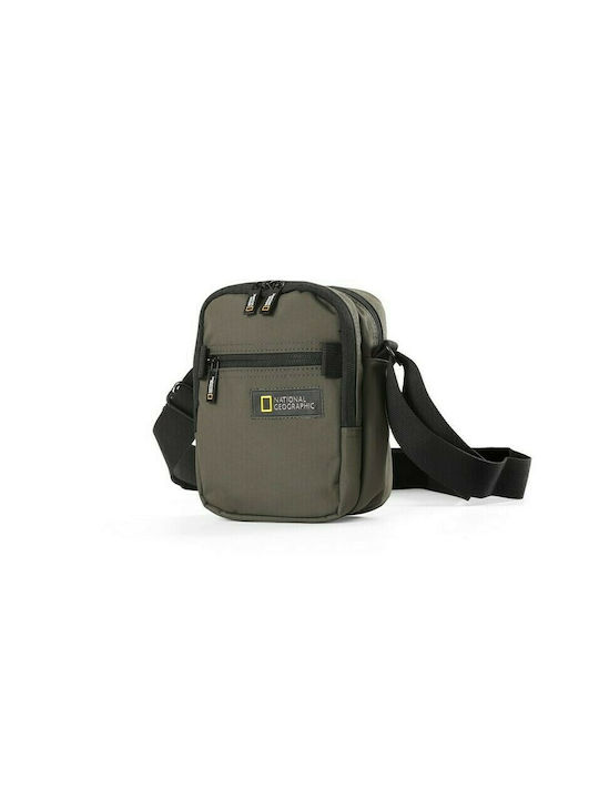 National Geographic Fabric Shoulder / Crossbody Bag with Zipper & Adjustable Strap Khaki 13x8x18cm