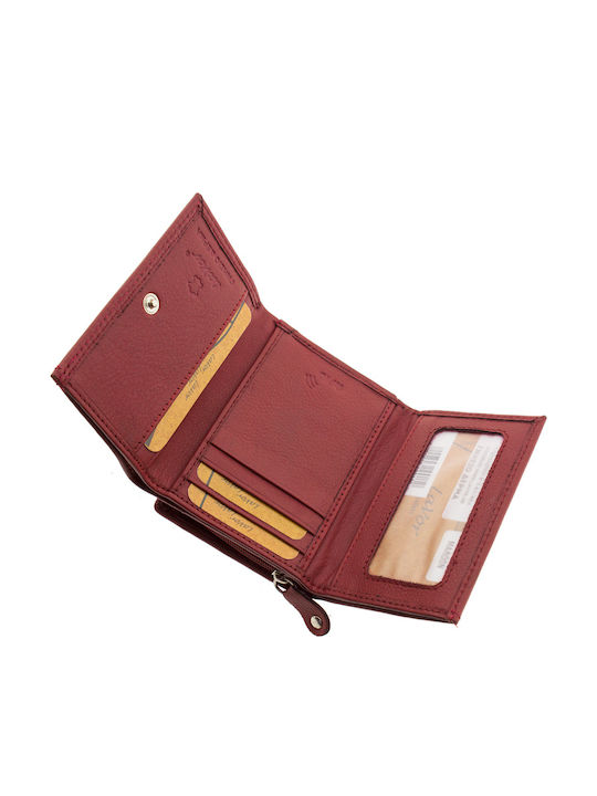 Small Leather Women's Wallet with RFID Burgundy