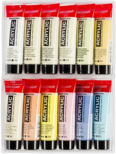 Royal Talens Amsterdam All Acrylics Standard Pastel Σετ Ακρυλικά Χρώματα Ζωγραφικής 20ml 6τμχ