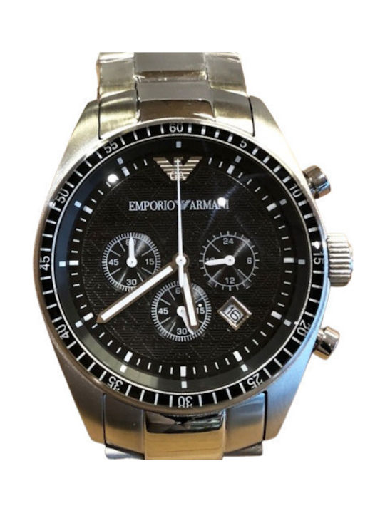 Emporio Armani Men's Watch 43mm Battery Chronograph With Silver Metal Bracelet