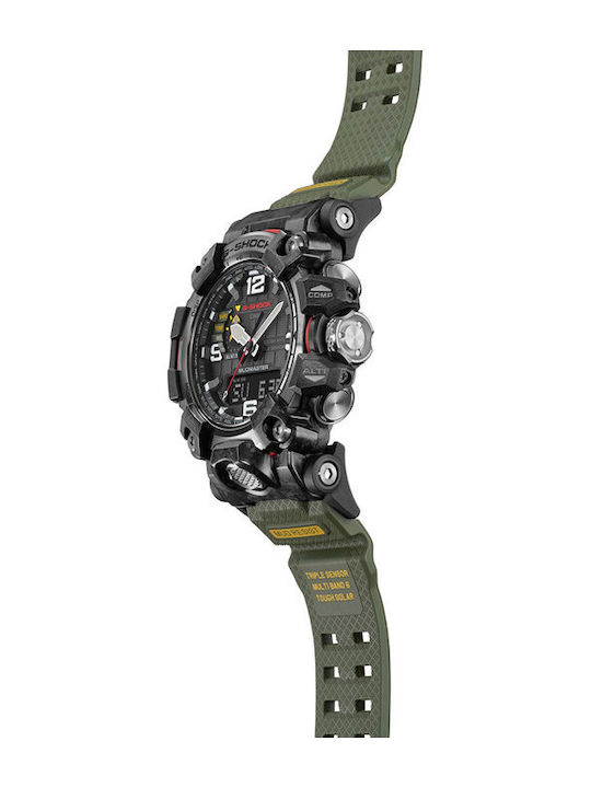 Casio G-Shock Mudmaster Men's Watch 55mm Solar with Green Rubber Strap