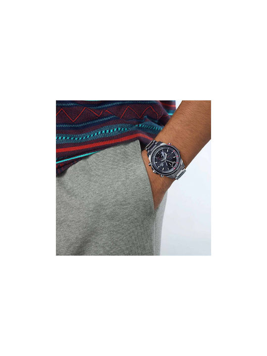 Casio Edifice Premium Uhr Chronograph Solar mit Silber Metallarmband