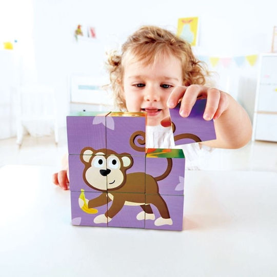 Lemnos Puzzle pentru Copii Jungle Animal Block 9buc Hape