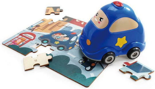 Ξύλινο Παιδικό Puzzle Περιπολικό για 3+ Ετών 24pcs Top Bright