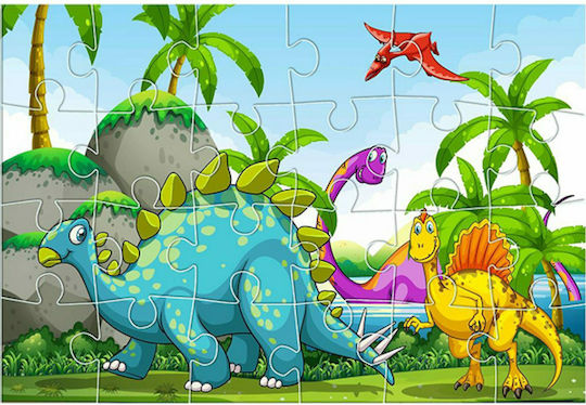 Παιδικό Puzzle Δεινόσαυροι με 3 Αφίσες Χρωματισμού για 6+ Ετών 24pcs Luna