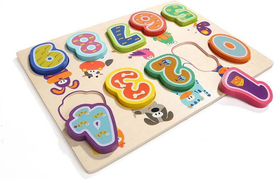 Wooden Kids Peg Puzzle Animals Numbers 10pcs Top Bright