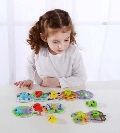 Ξύλινο Παιδικό Puzzle Σφηνώματα Αριθμοί 20pcs Tooky Toys