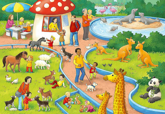 Παιδικό Puzzle A Day at the Zoo για 4+ Ετών 48pcs Ravensburger