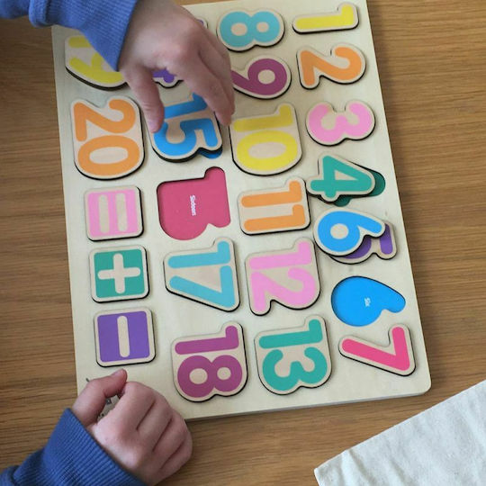 Wooden Kids Peg Puzzle Numbers 23pcs Jumini