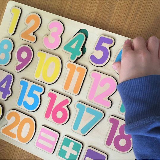Wooden Kids Peg Puzzle Numbers 23pcs Jumini