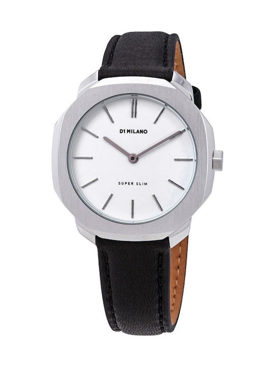 D1 Milano Watch Battery with Black Leather Strap D1-SSLL03