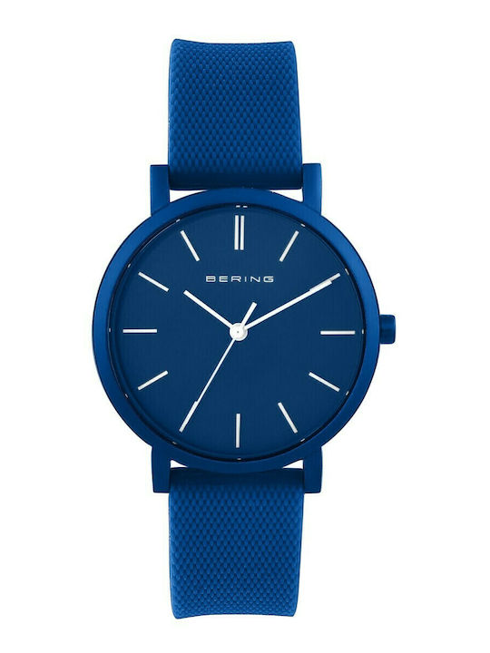 Bering Time True Aurora Men's Watch 40mm Battery with Blue Rubber Strap