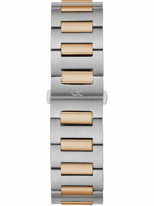 GC Watches Ανδρικό Ρολόι 44mm Χρονογράφος Μπαταρίας με Ασημί Μεταλλικό Μπρασελέ