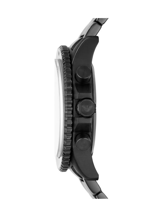 Emporio Armani Diver Men's Watch 43mm Chronograph Battery with Black Metal Bracelet