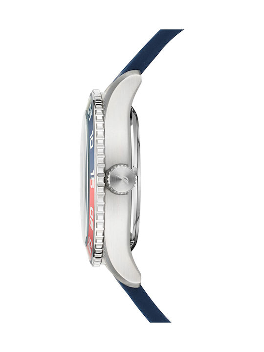 Nautica Pacific Beach Ανδρικό Ρολόι 43mm με Μπλε Καουτσούκ Λουράκι