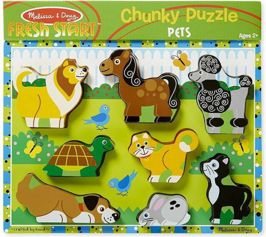 Дървено Детски Пъзел с Шипове Pets Chunky 8бр Melissa & Doug