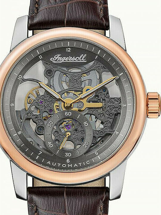 Ingersoll Baldwin Men's Watch 43mm Chronograph Automatic with Brown Leather Strap