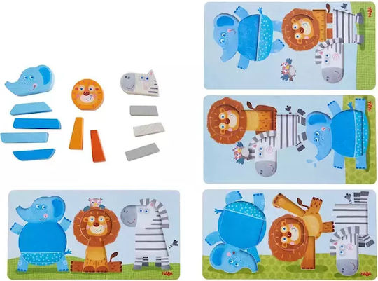 Ξύλινο Παιδικό Puzzle Σφηνώματα Animals In The Wild για 2+ Ετών 12pcs Haba