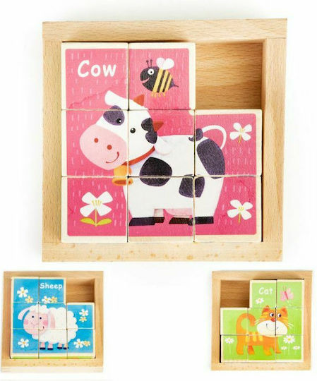 Дървено Детски Пъзел Животни 8бр Ecotoys