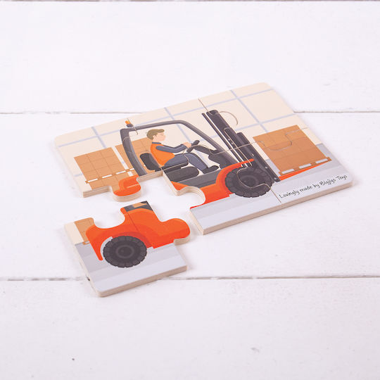 Lemnos Puzzle pentru Copii cu Îmbinări Big Moovers pentru 2+ ani+ Ani 18buc Big Jigs