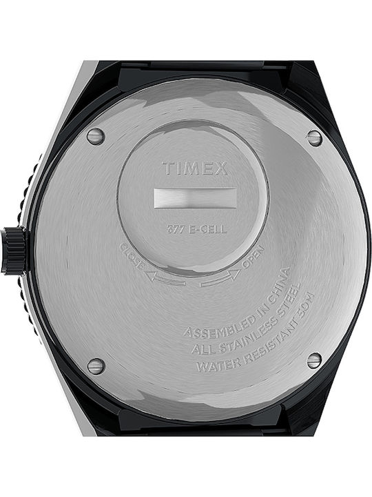 Timex Reissue Ανδρικό Ρολόι 38mm Μπαταρίας με Μαύρο Μεταλλικό Μπρασελέ