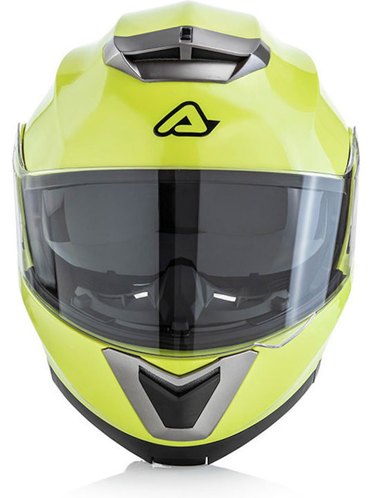 Acerbis Serel Fluo Yellow Motorcycle Helmet Flip-Up ECE 22.05 1550gr with Sunvisor