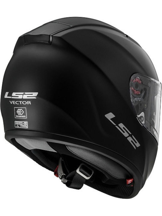 LS2 Vector FF397 HPFC Evo Solid Full Face Helmet with Pinlock and Sun Visor ECE 22.05 1390gr Matt Black KR3287