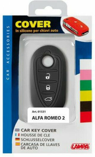 Θήκη Κλειδιού Type-2 από Σιλικόνη με 3 Κουμπιά για Alfa Romeo σε Μαύρο Χρώμα