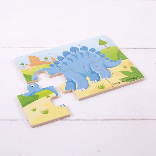 Lemnos Puzzle pentru Copii Dinosaurs pentru 3+ ani+ Ani 18buc Big Jigs