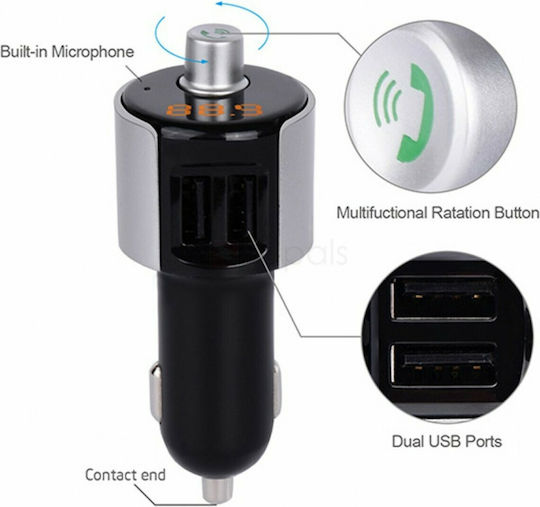 FM Transmitter Αυτοκινήτου με Bluetooth