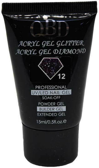 QBD Acrygel Νυχιών Glitter 12 Πολύχρωμο 15ml