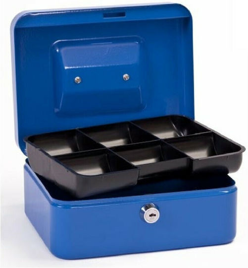 Sax Cash Box with Lock Blue Box M 0-810-04