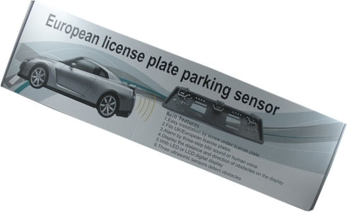 Andowl Car Parking System License Plate Frame with Camera / Buzzer and 2 Sensors in Black Color