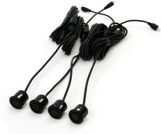 AMiO Car Parking System Gold with Screen and 4 Sensors 18mm in Black Color