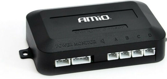 AMiO Car Parking System Gold with Screen and 4 Sensors 18mm in Black Color
