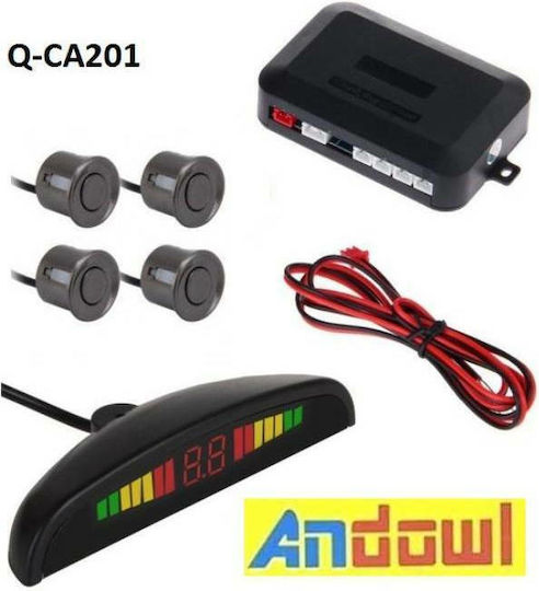 Andowl Car Parking System with Screen and 4 Sensors in Black Color