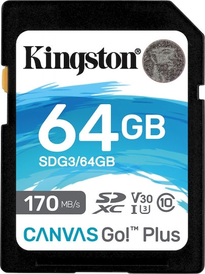 Kingston Canvas Go! Plus microSDXC 64GB U3 V30 A2 UHS-I 170MB/s с адаптер